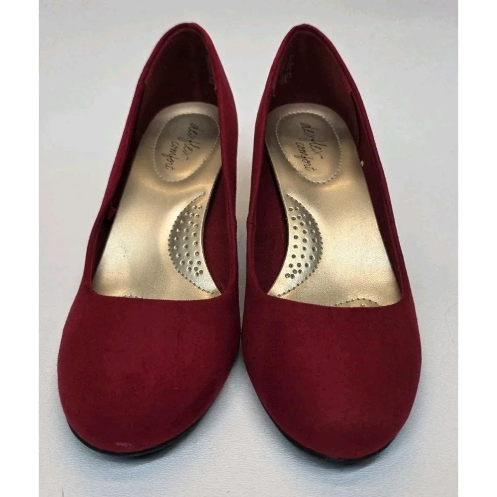 Womens Size 6.5 Dexflex Comfort Karma Round Toe Red Pump High Heel Shoes